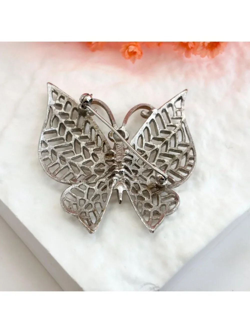 Dual Toned Woven Winged Avon Designer Vintage Costume Jewelry Brooch | Lapel Pin